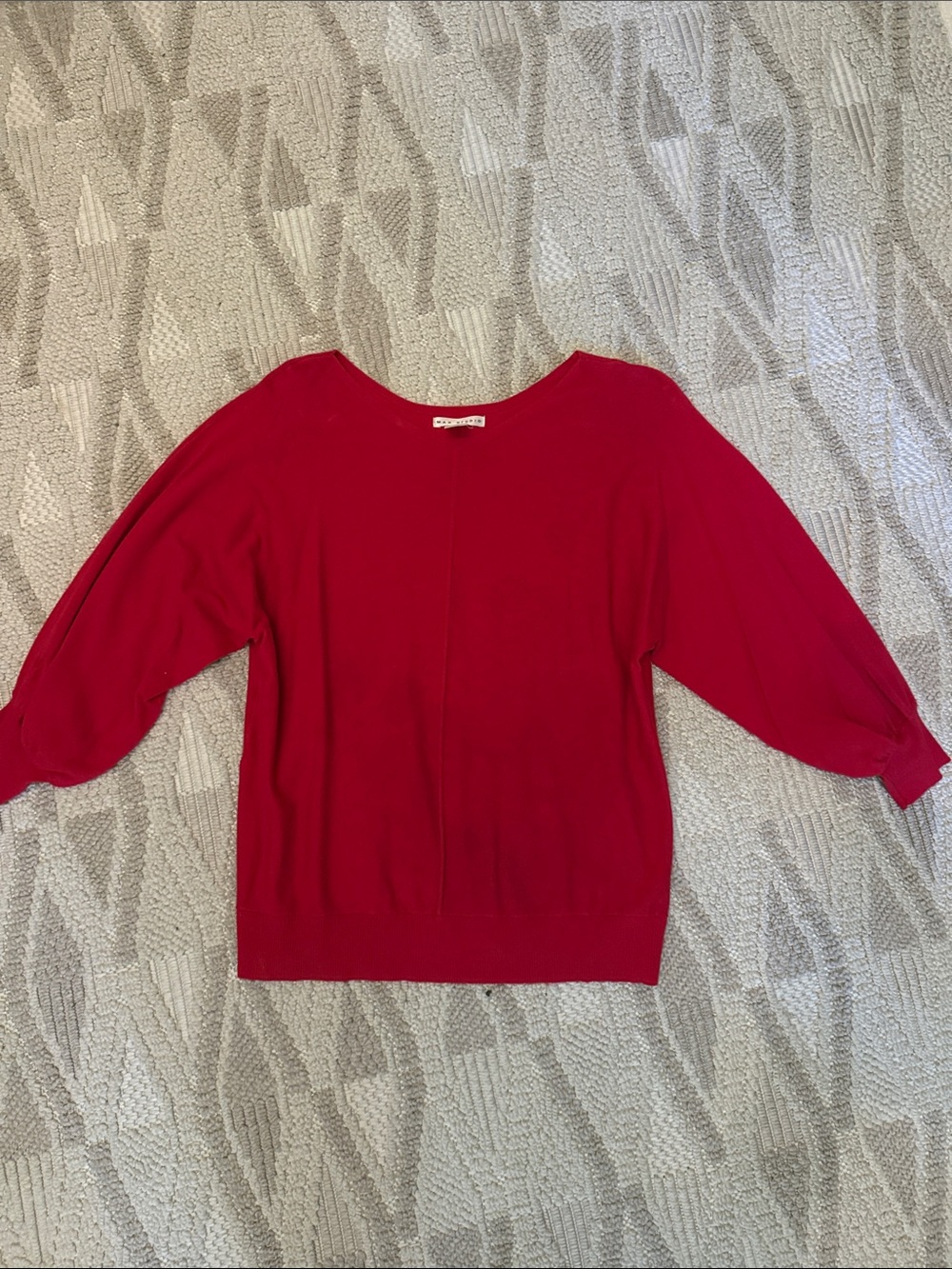 Max Studio Bright Red Dolman Crewneck Sweater